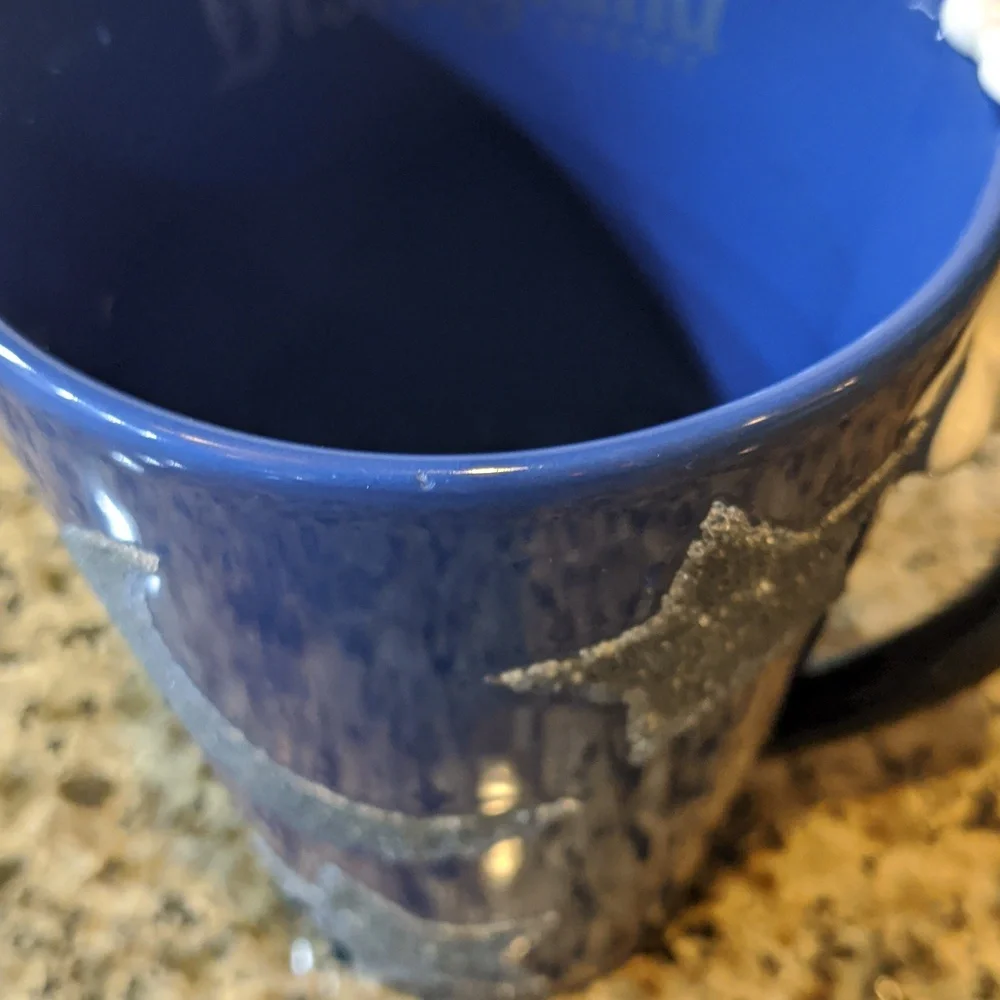 FANTASIA Mickey Mouse Mug Cup ARM HANDLE Embossed Glitter Star Moon  Disney